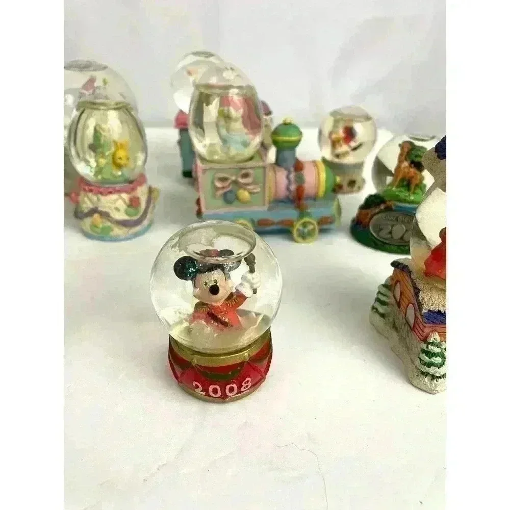 VTG Lot of‎ 10 Mini Small Snow Globes Easter Christmas Holiday Zoo